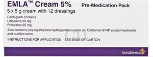 Emla Cream 5% 5x5g with 12 Dressings