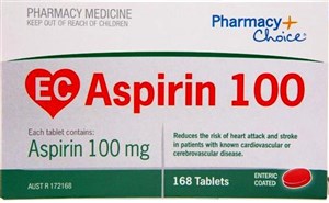 Phamacy Choice EC Aspirin Tablets 100mg 168 NF