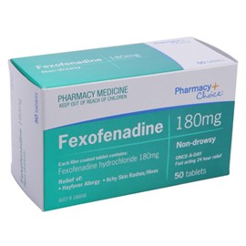 Pharmacy Choice Fexofenadine 180mg 50 Tablets