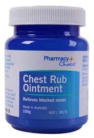 Pharmacy Choice Chest Rub Ointment 100g Jar