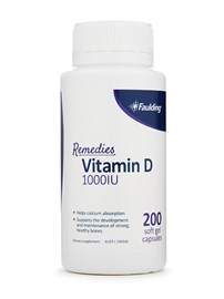 Faulding Remedies Vitamin D 1,000 IU 200 Capsules