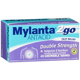 Mylanta 2Go Double Strength Chewable 48 Tablets