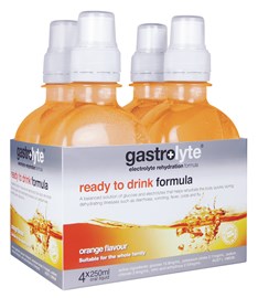 Gastrolyte Orange Ready-To-Drink Formula 4 X 250ml