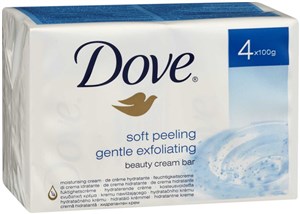 Dove Soft Peeling Gentle Exfoliate Cream Bar 100gx 4 Pack