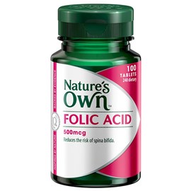 Natures Own Folic Acid Tablets 500mcg