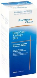 Pharmacy Choice Head Cold & Allergy Elixir 200ml