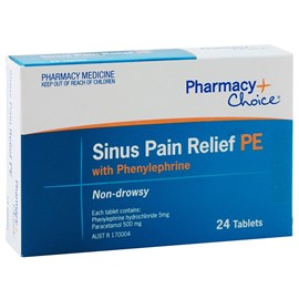 Pharmacy Choice Sinus Pain PE 24 Tablets