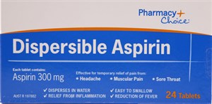 Pharmacy Choice Dispersible Aspirin 300mg  24 Tablets