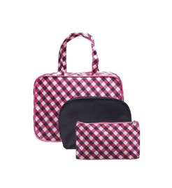 Designer Brand Cosmetic Bag Check Set